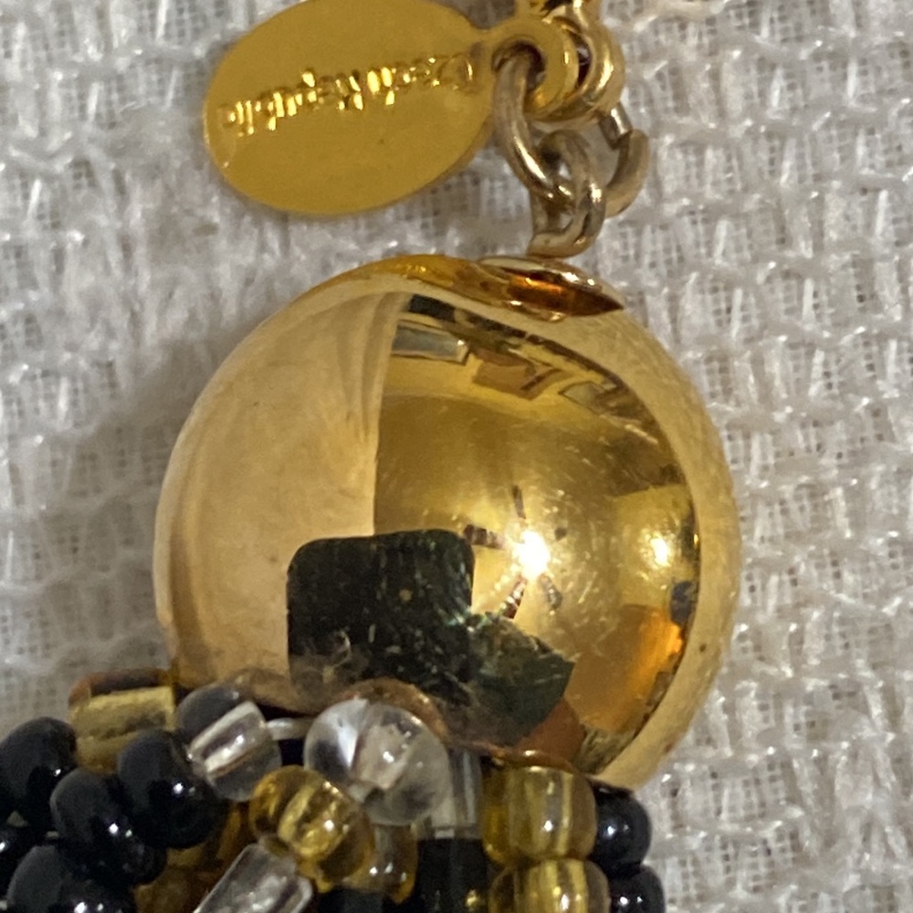 Vintage Joan Rivers Torsade Black & Crystal Beaded Necklace - Picture 8 of 14
